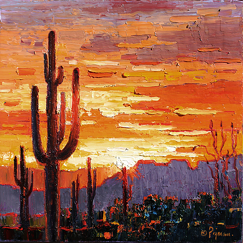 Pejman Saguaros in Sunset